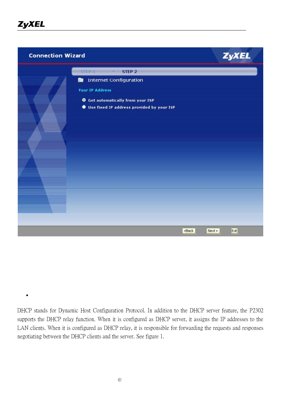 Setup the the zyxel device as a dhcp relay | ZyXEL Communications P-2302R-P1C User Manual | Page 11 / 145