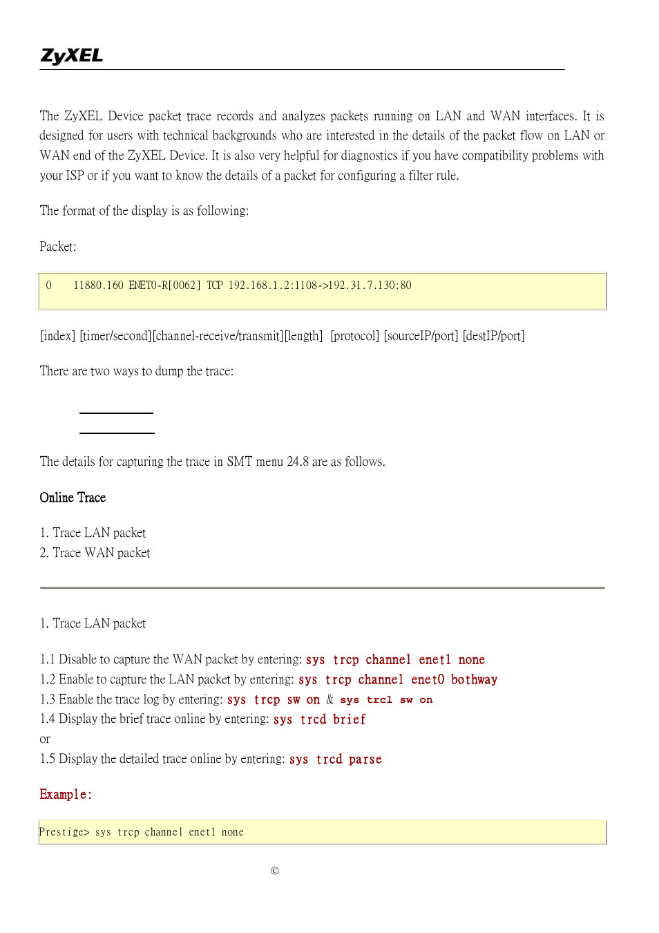 ZyXEL Communications P-2302R-P1C User Manual | Page 120 / 145