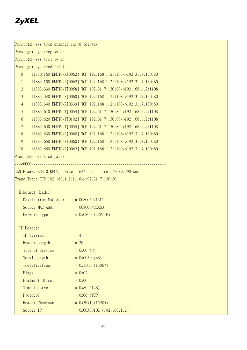 ZyXEL Communications P-2302R-P1C User Manual | Page 121 / 145