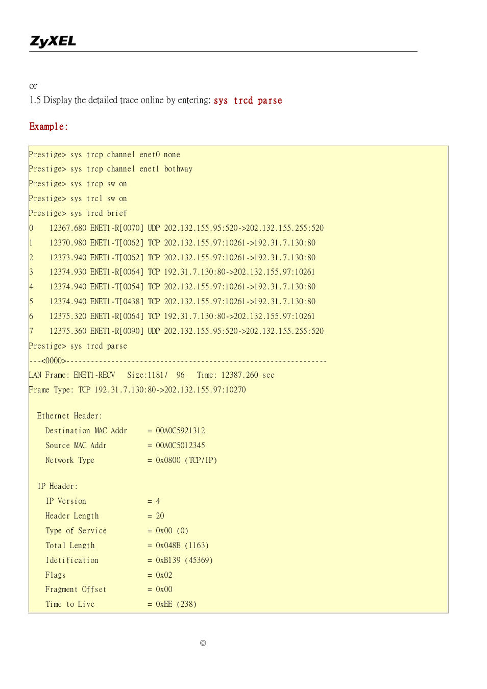 ZyXEL Communications P-2302R-P1C User Manual | Page 125 / 145