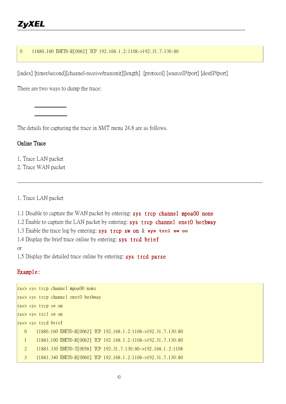 ZyXEL Communications P-2302R-P1C User Manual | Page 138 / 145