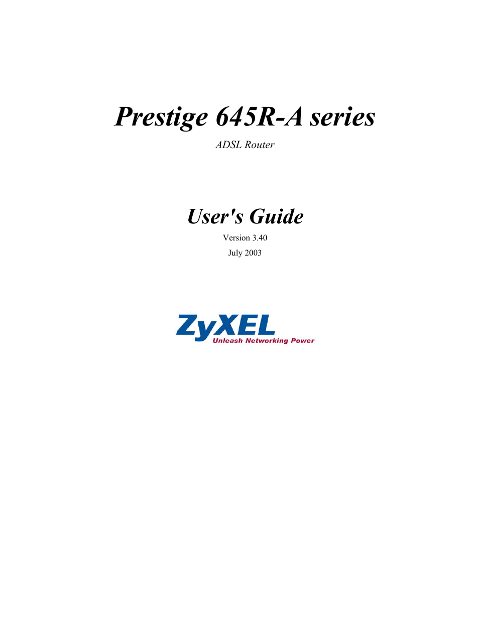ZyXEL Communications Prestige 645R-A Series User Manual | 251 pages