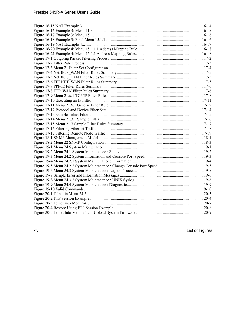 ZyXEL Communications Prestige 645R-A Series User Manual | Page 14 / 251
