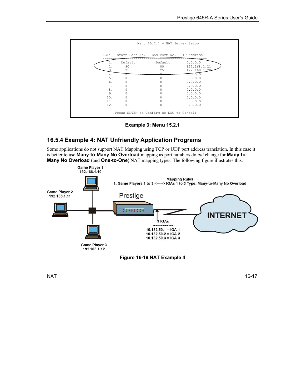 4 example 4: nat unfriendly application programs | ZyXEL Communications Prestige 645R-A Series User Manual | Page 147 / 251