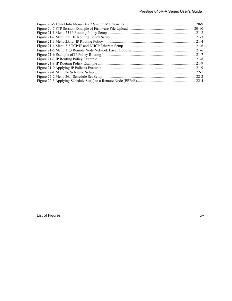 ZyXEL Communications Prestige 645R-A Series User Manual | Page 15 / 251