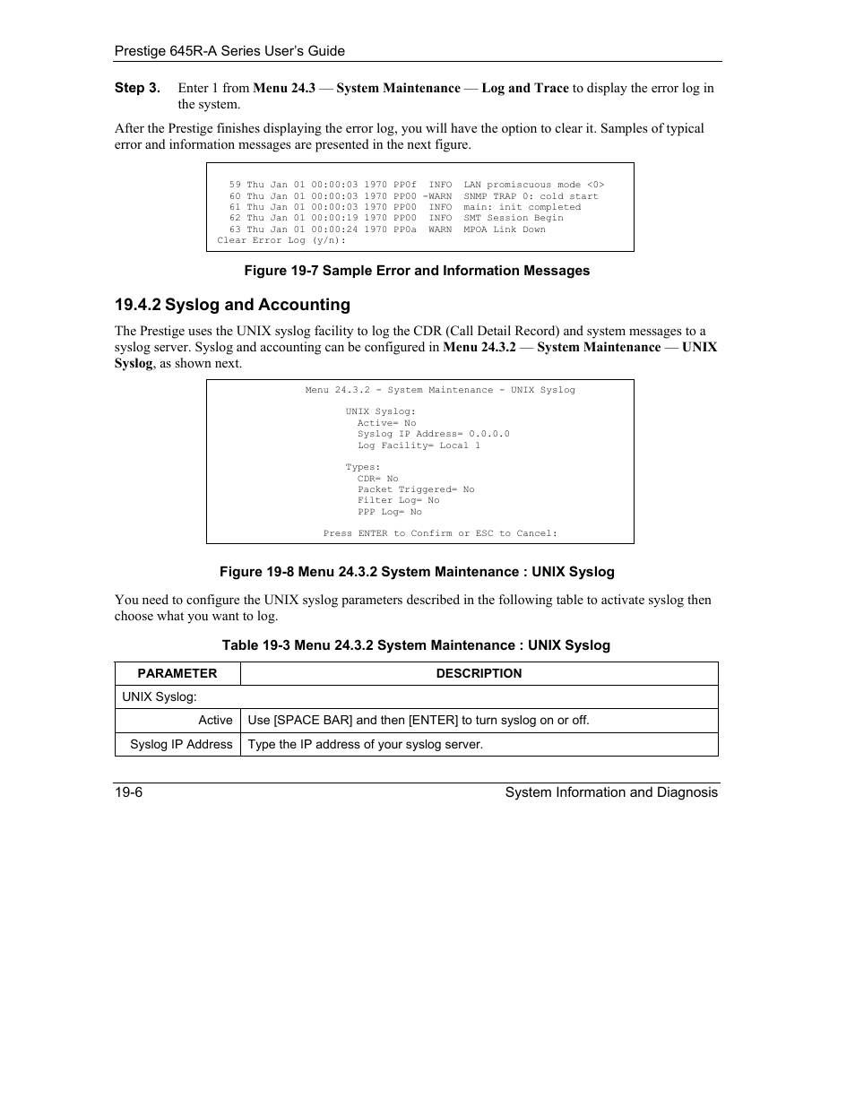 2 syslog and accounting | ZyXEL Communications Prestige 645R-A Series User Manual | Page 180 / 251