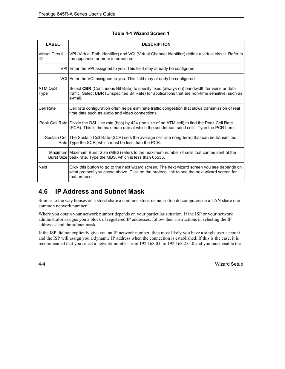 Ip address and subnet mask, 6 ip address and subnet mask | ZyXEL Communications Prestige 645R-A Series User Manual | Page 40 / 251