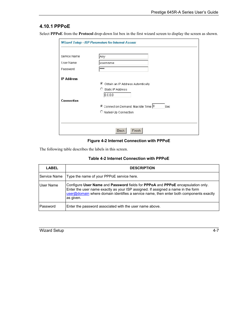 ZyXEL Communications Prestige 645R-A Series User Manual | Page 43 / 251