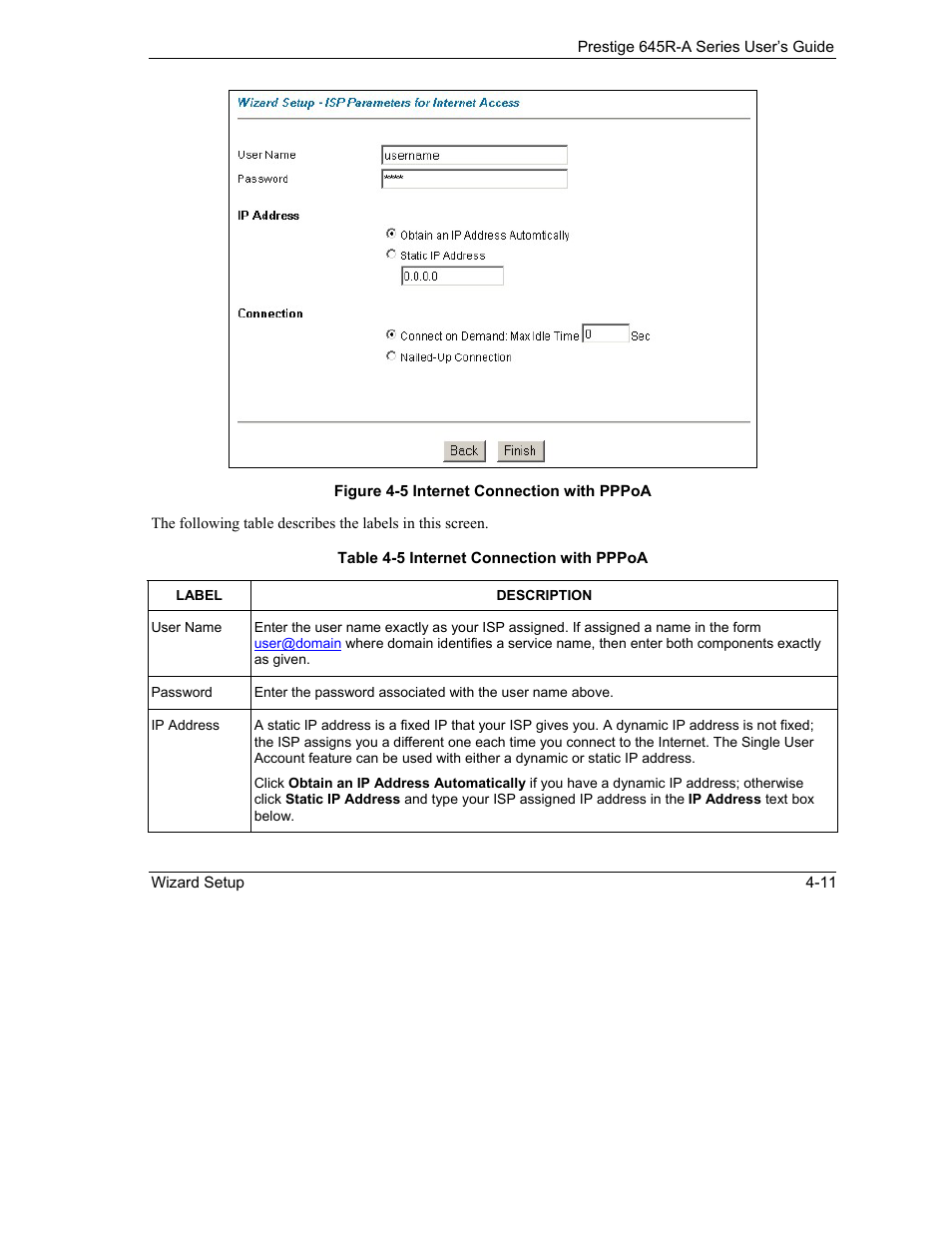 ZyXEL Communications Prestige 645R-A Series User Manual | Page 47 / 251
