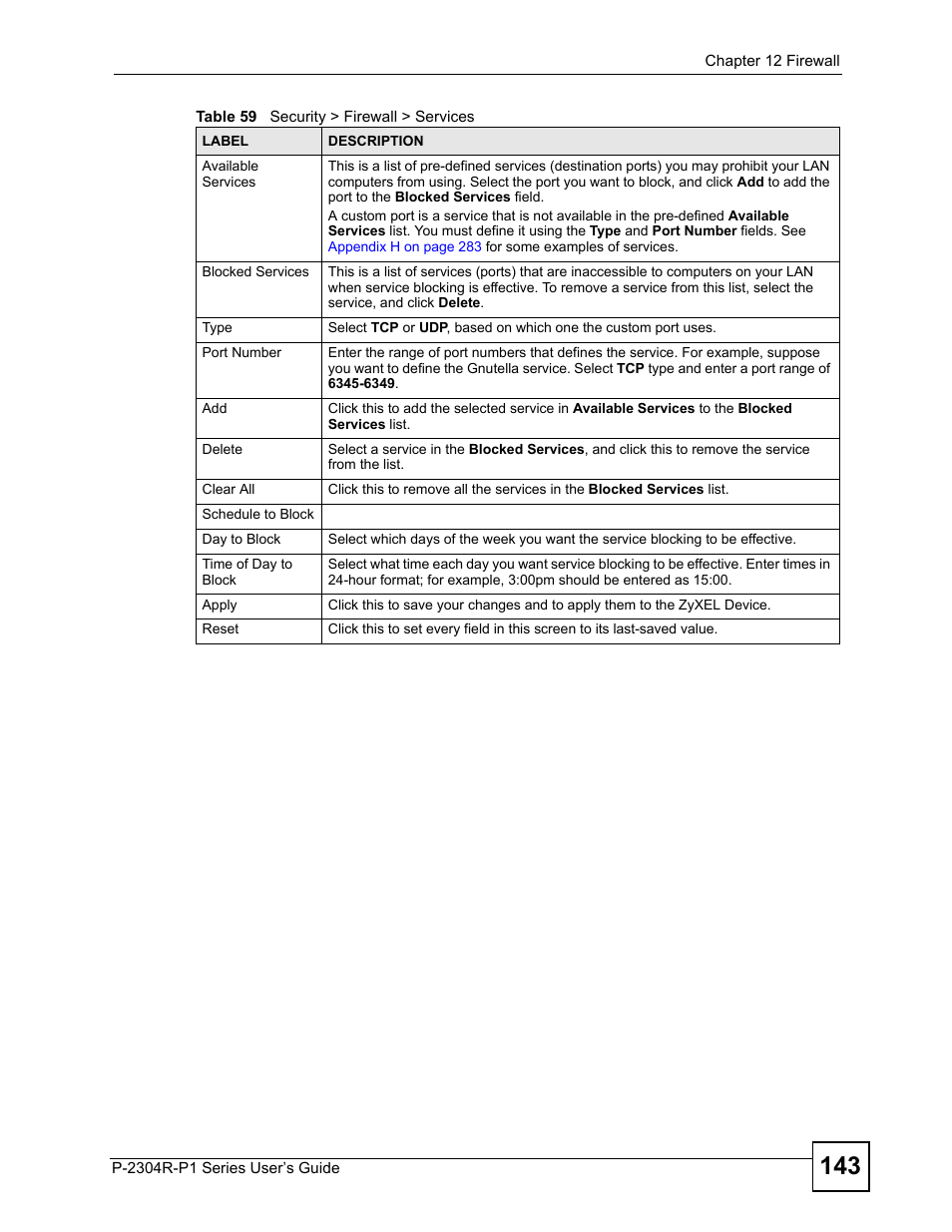 ZyXEL Communications P-2304R-P1 Series User Manual | Page 143 / 300