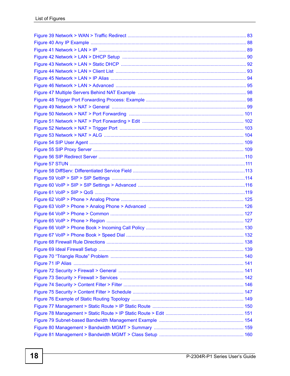 ZyXEL Communications P-2304R-P1 Series User Manual | Page 18 / 300