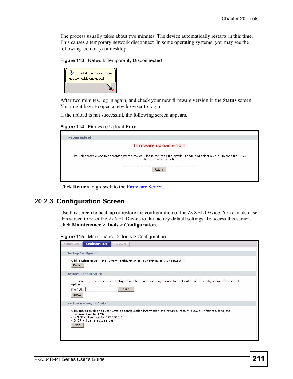 3 configuration screen | ZyXEL Communications P-2304R-P1 Series User Manual | Page 211 / 300