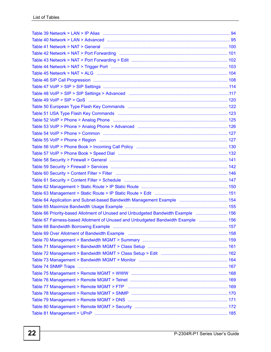 ZyXEL Communications P-2304R-P1 Series User Manual | Page 22 / 300