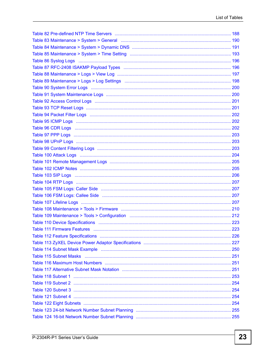 ZyXEL Communications P-2304R-P1 Series User Manual | Page 23 / 300