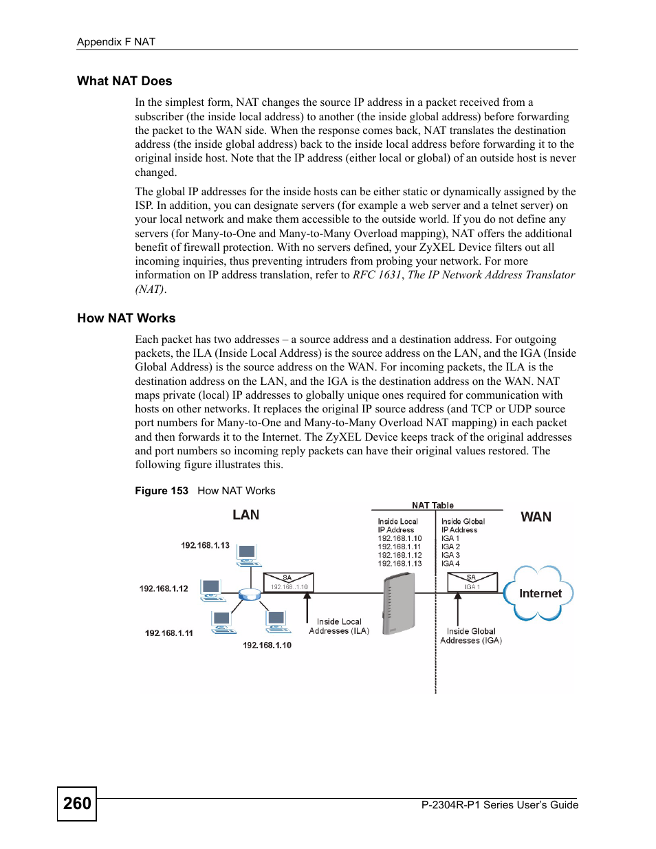 Figure 153 how nat works | ZyXEL Communications P-2304R-P1 Series User Manual | Page 260 / 300