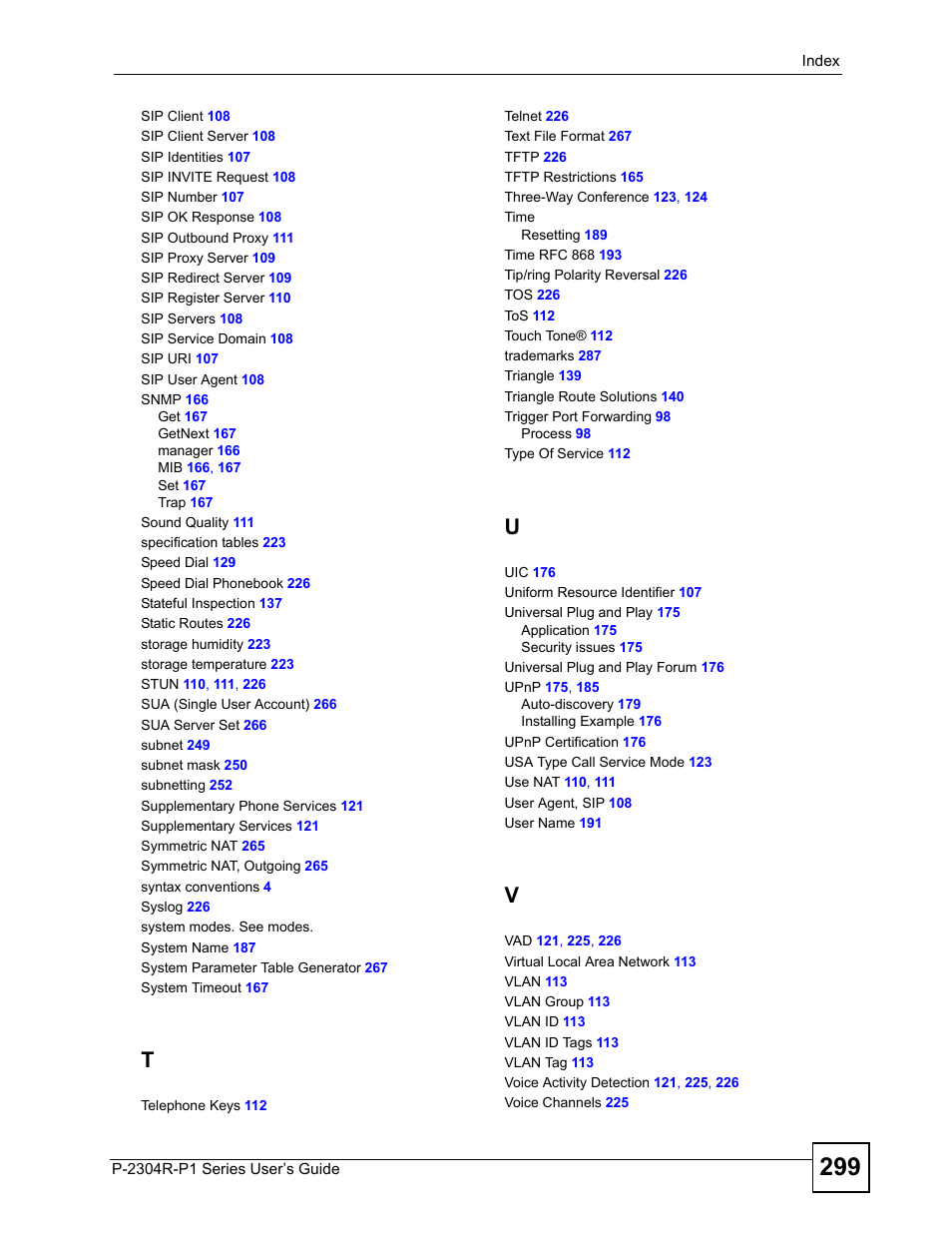 ZyXEL Communications P-2304R-P1 Series User Manual | Page 299 / 300