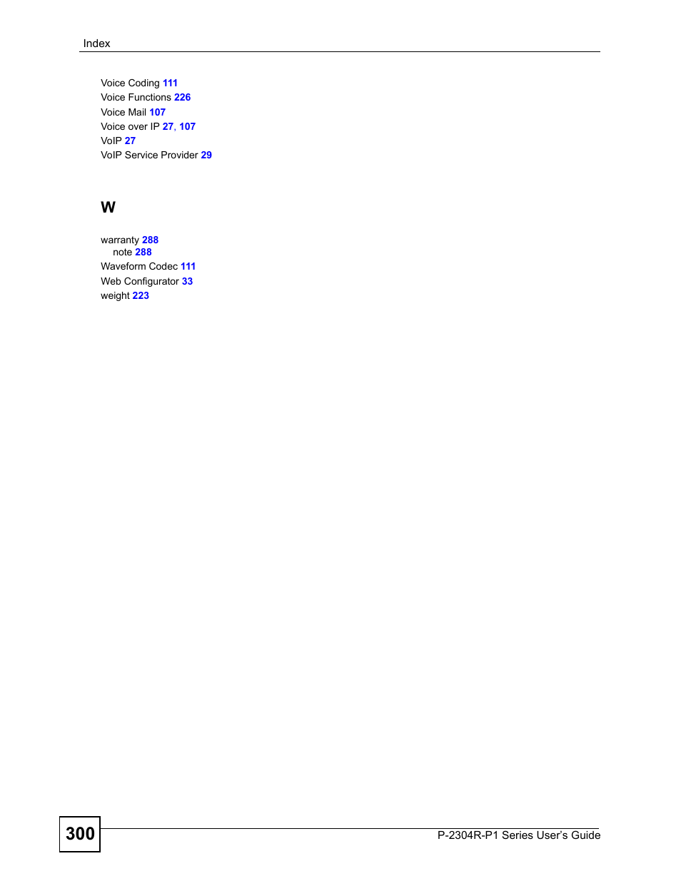 ZyXEL Communications P-2304R-P1 Series User Manual | Page 300 / 300