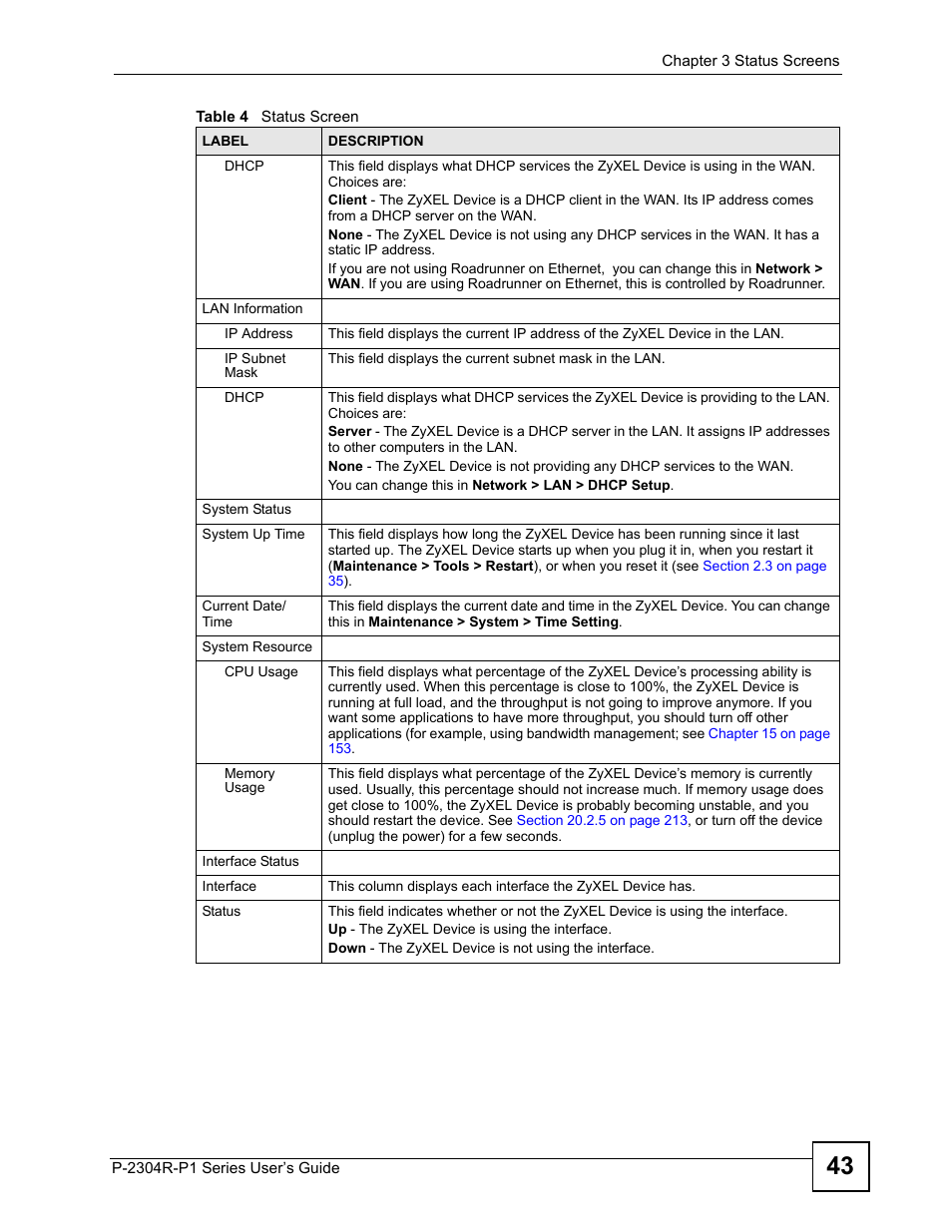 ZyXEL Communications P-2304R-P1 Series User Manual | Page 43 / 300