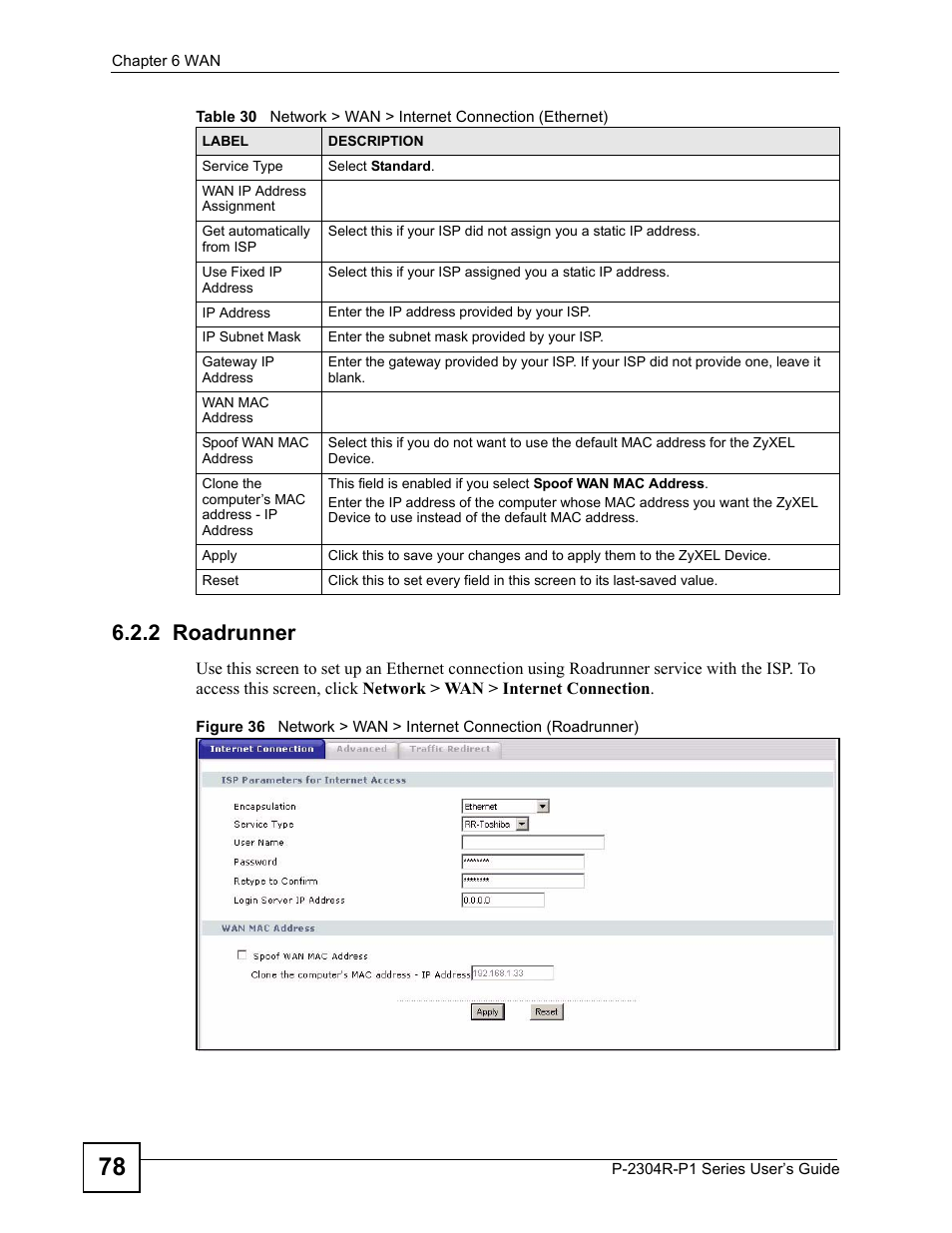 2 roadrunner | ZyXEL Communications P-2304R-P1 Series User Manual | Page 78 / 300