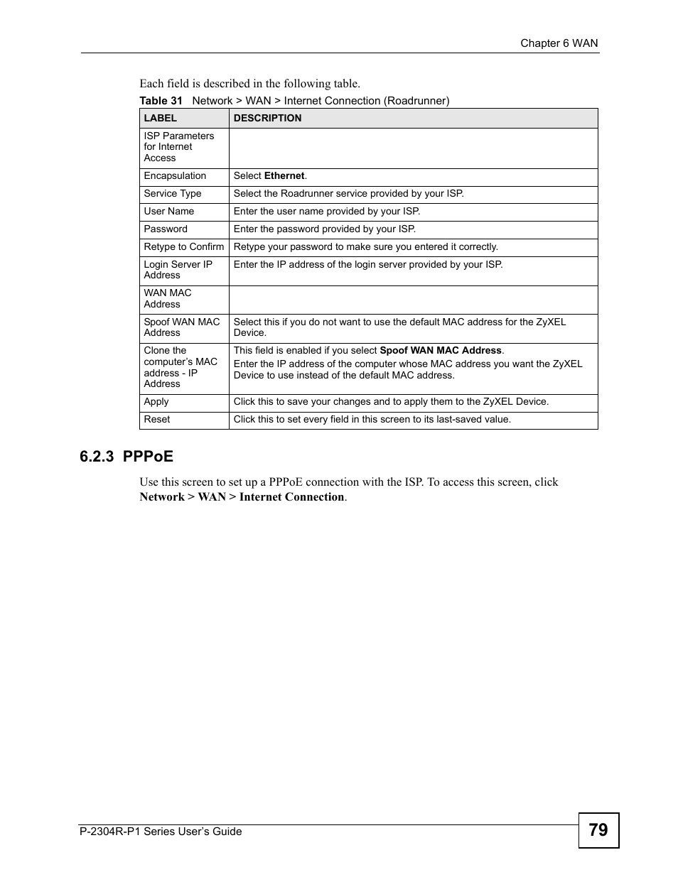 3 pppoe | ZyXEL Communications P-2304R-P1 Series User Manual | Page 79 / 300