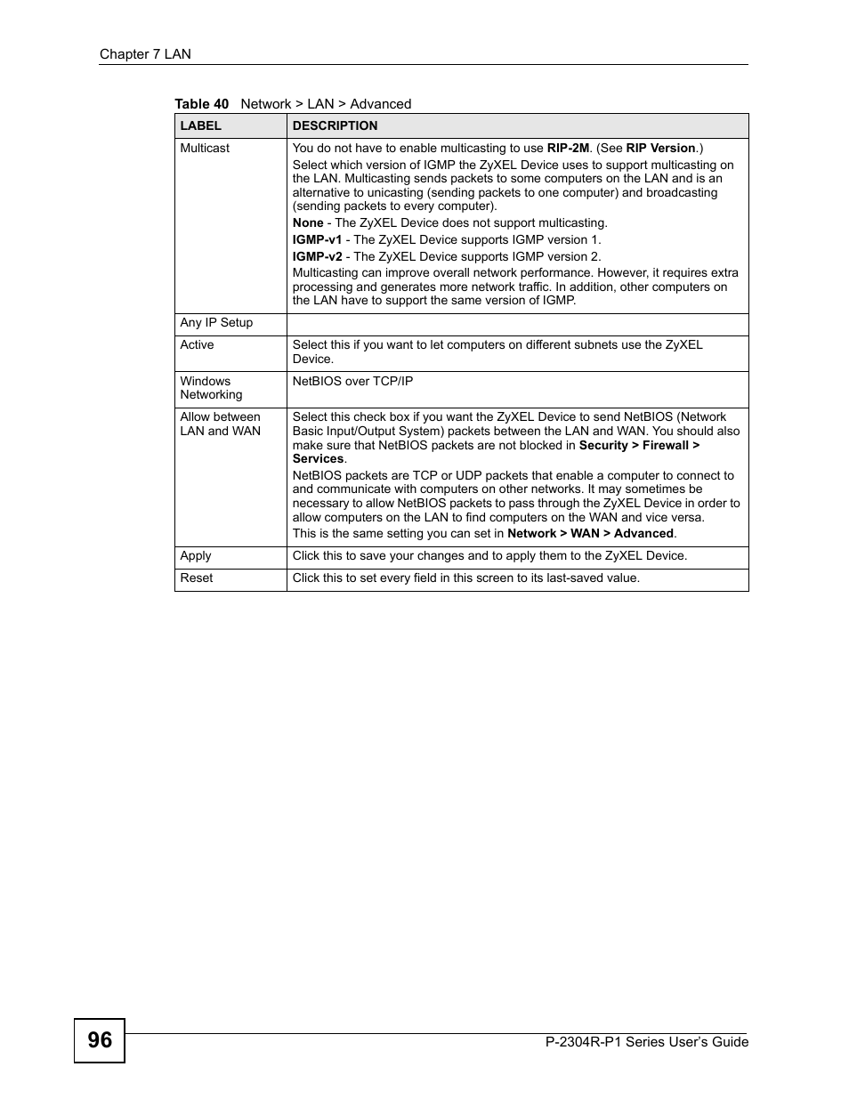 ZyXEL Communications P-2304R-P1 Series User Manual | Page 96 / 300