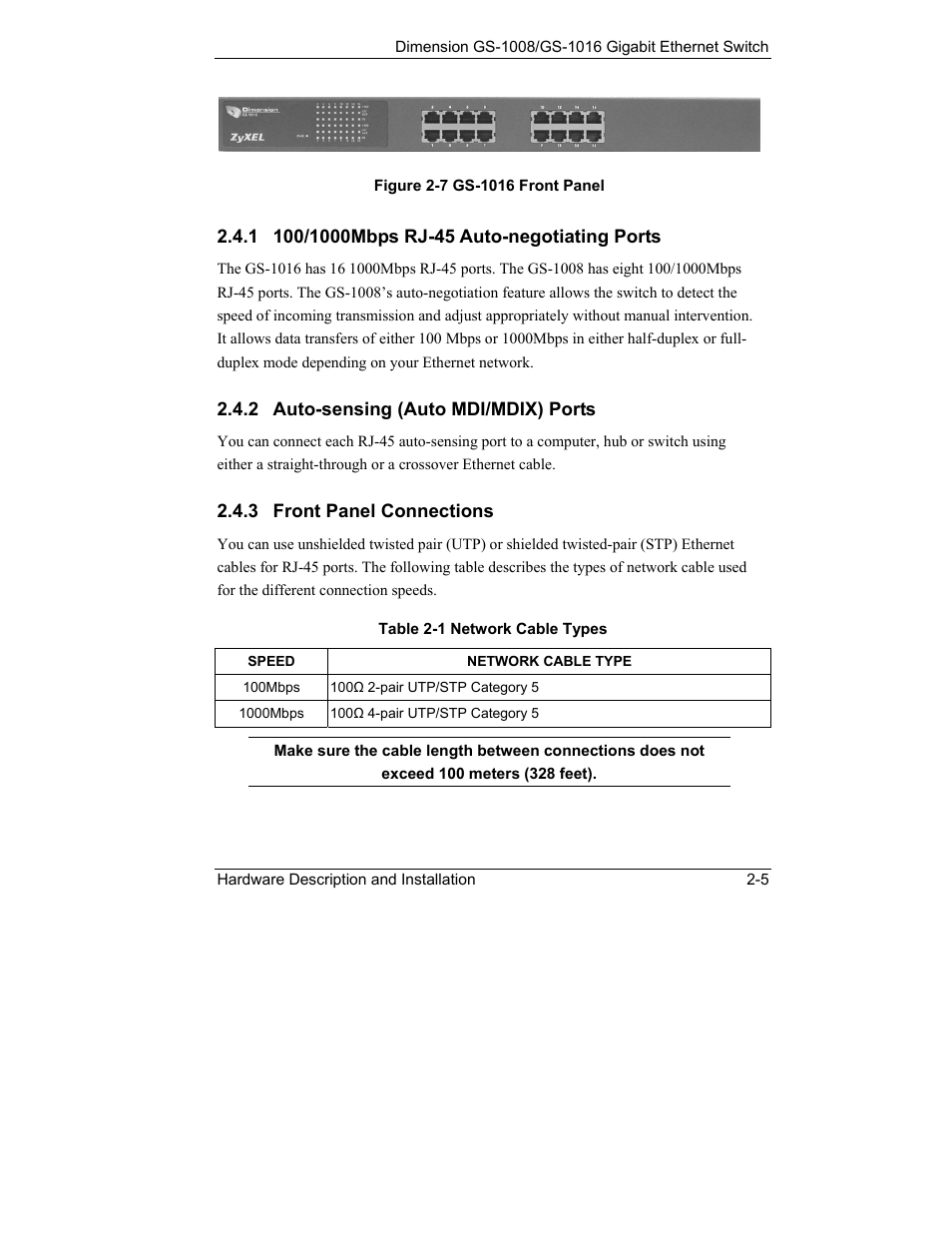 ZyXEL Communications ZyXEL Dimension GS-1008 User Manual | Page 21 / 32