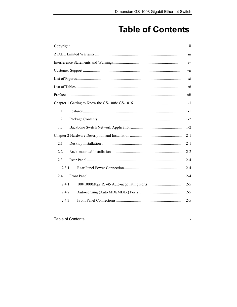 ZyXEL Communications ZyXEL Dimension GS-1008 User Manual | Page 9 / 32