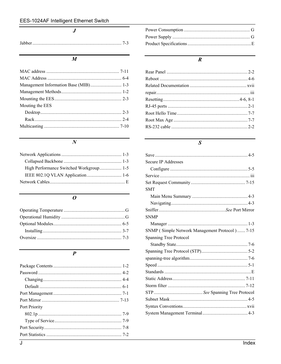 ZyXEL Communications EES-1024AF User Manual | Page 98 / 99