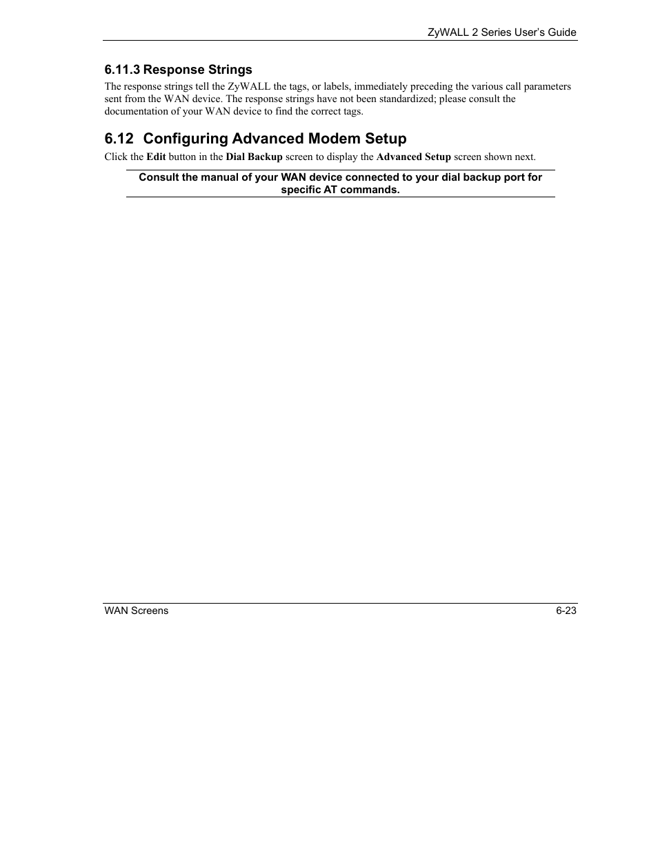 Configuring advanced modem setup, 12 configuring advanced modem setup | ZyXEL Communications Internet Security Gateway ZyWALL 2 Series User Manual | Page 107 / 614