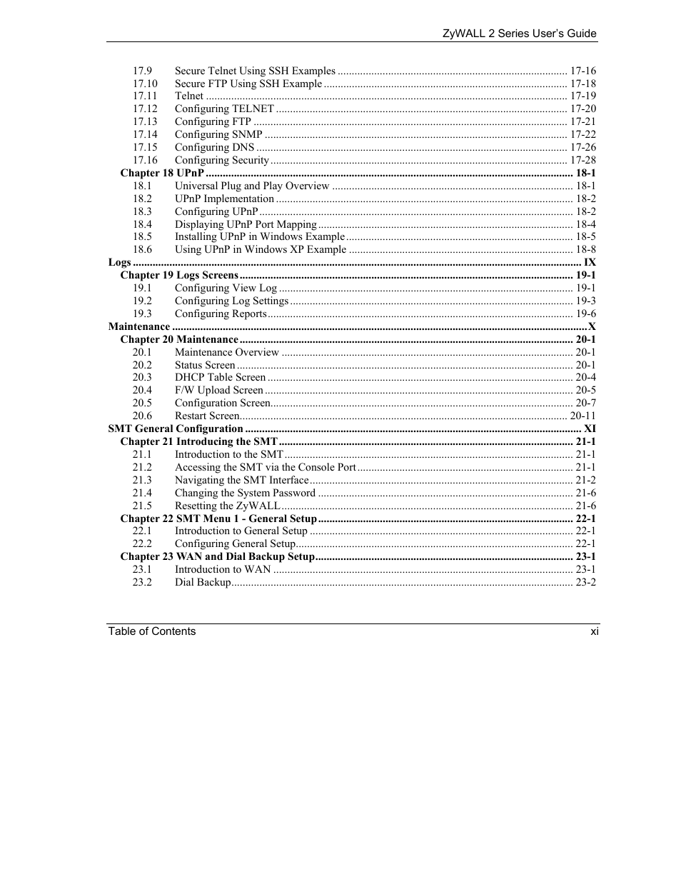 ZyXEL Communications Internet Security Gateway ZyWALL 2 Series User Manual | Page 11 / 614