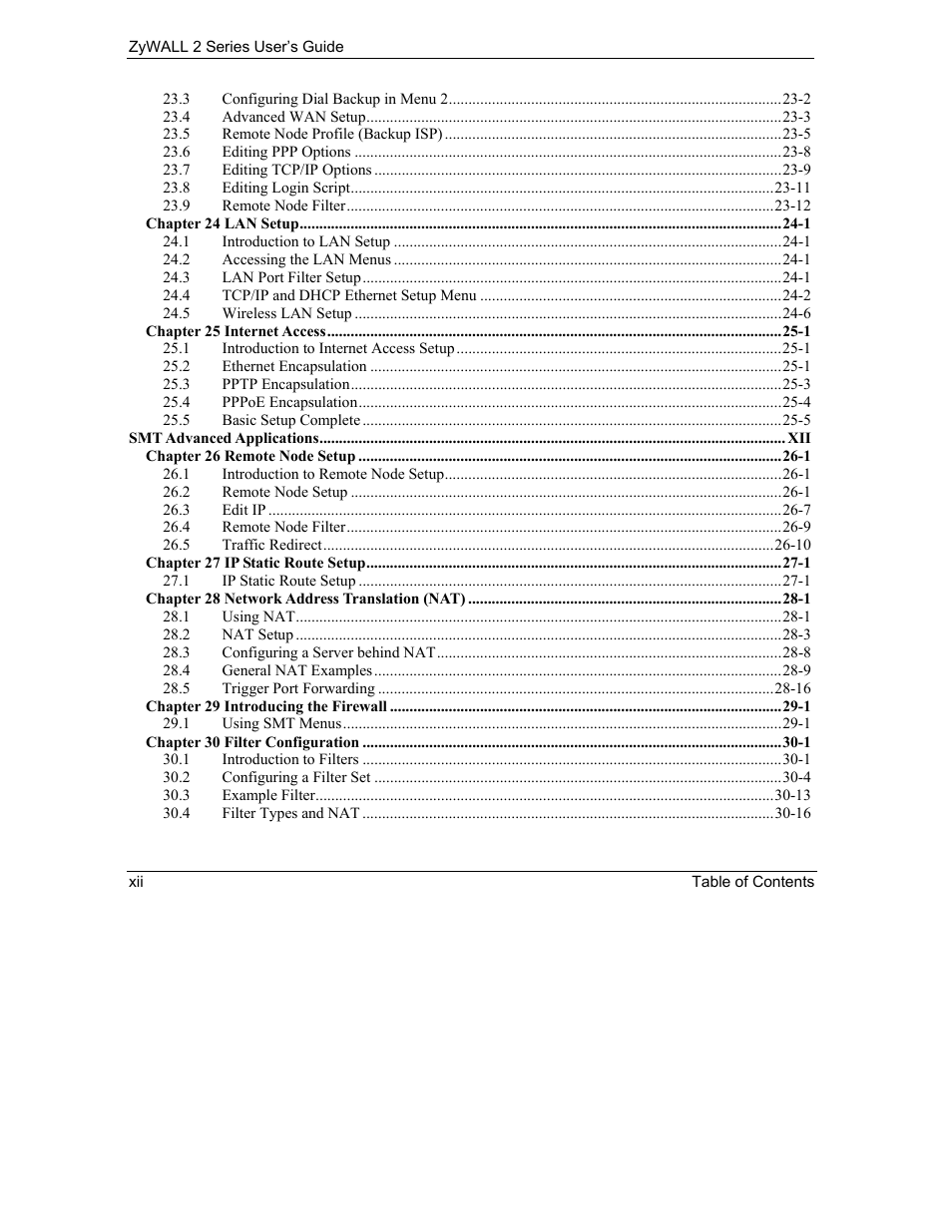 ZyXEL Communications Internet Security Gateway ZyWALL 2 Series User Manual | Page 12 / 614