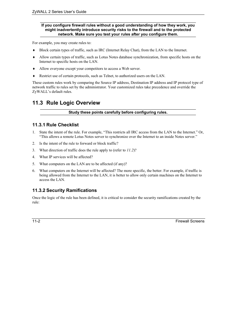 Rule logic overview, 3 rule logic overview | ZyXEL Communications Internet Security Gateway ZyWALL 2 Series User Manual | Page 158 / 614