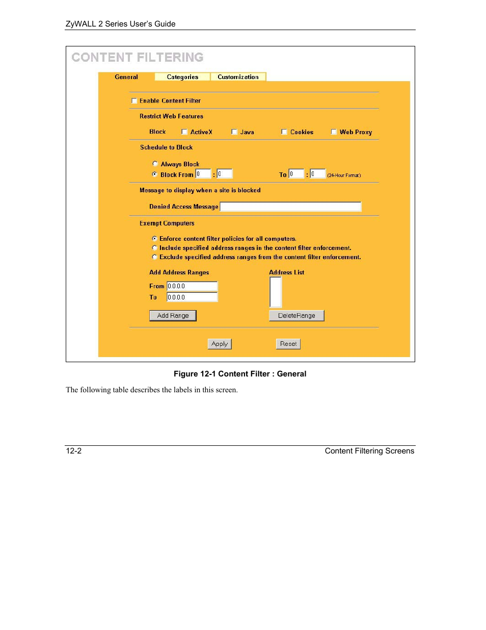 ZyXEL Communications Internet Security Gateway ZyWALL 2 Series User Manual | Page 182 / 614