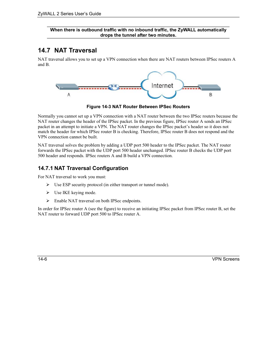 Nat traversal, 7 nat traversal | ZyXEL Communications Internet Security Gateway ZyWALL 2 Series User Manual | Page 212 / 614