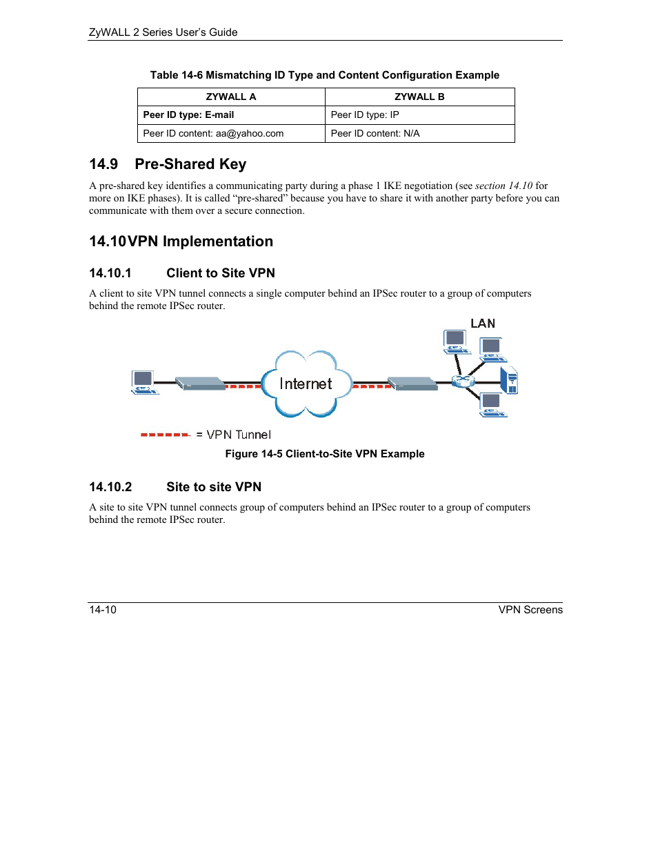 Pre-shared key, Vpn implementation, 9 pre-shared key | 10 vpn implementation | ZyXEL Communications Internet Security Gateway ZyWALL 2 Series User Manual | Page 216 / 614