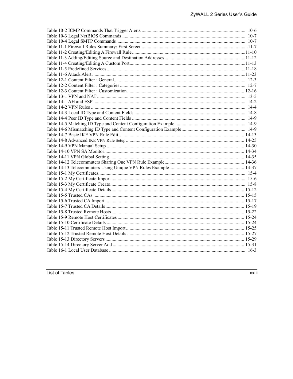 ZyXEL Communications Internet Security Gateway ZyWALL 2 Series User Manual | Page 23 / 614