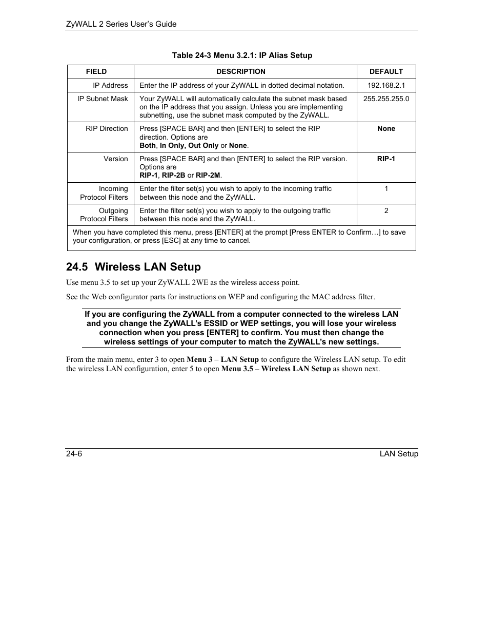 Wireless lan setup, 5 wireless lan setup | ZyXEL Communications Internet Security Gateway ZyWALL 2 Series User Manual | Page 386 / 614