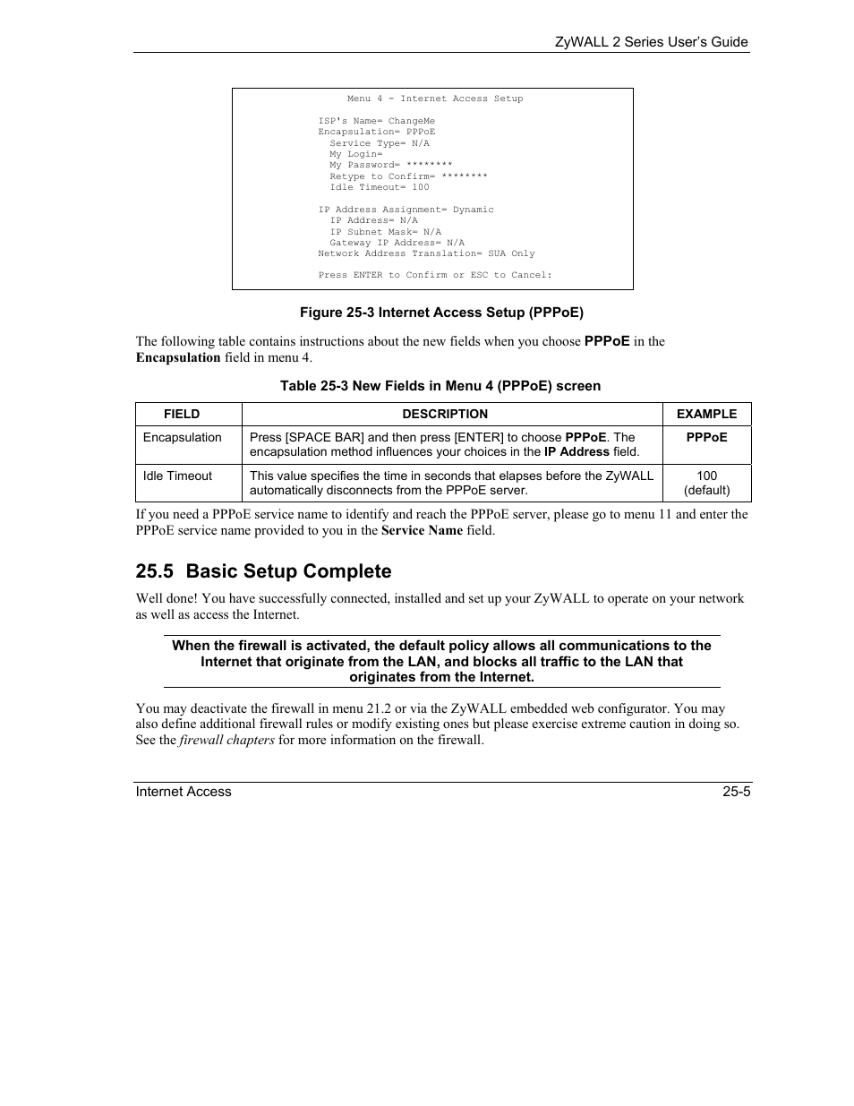 Basic setup complete, 5 basic setup complete | ZyXEL Communications Internet Security Gateway ZyWALL 2 Series User Manual | Page 395 / 614