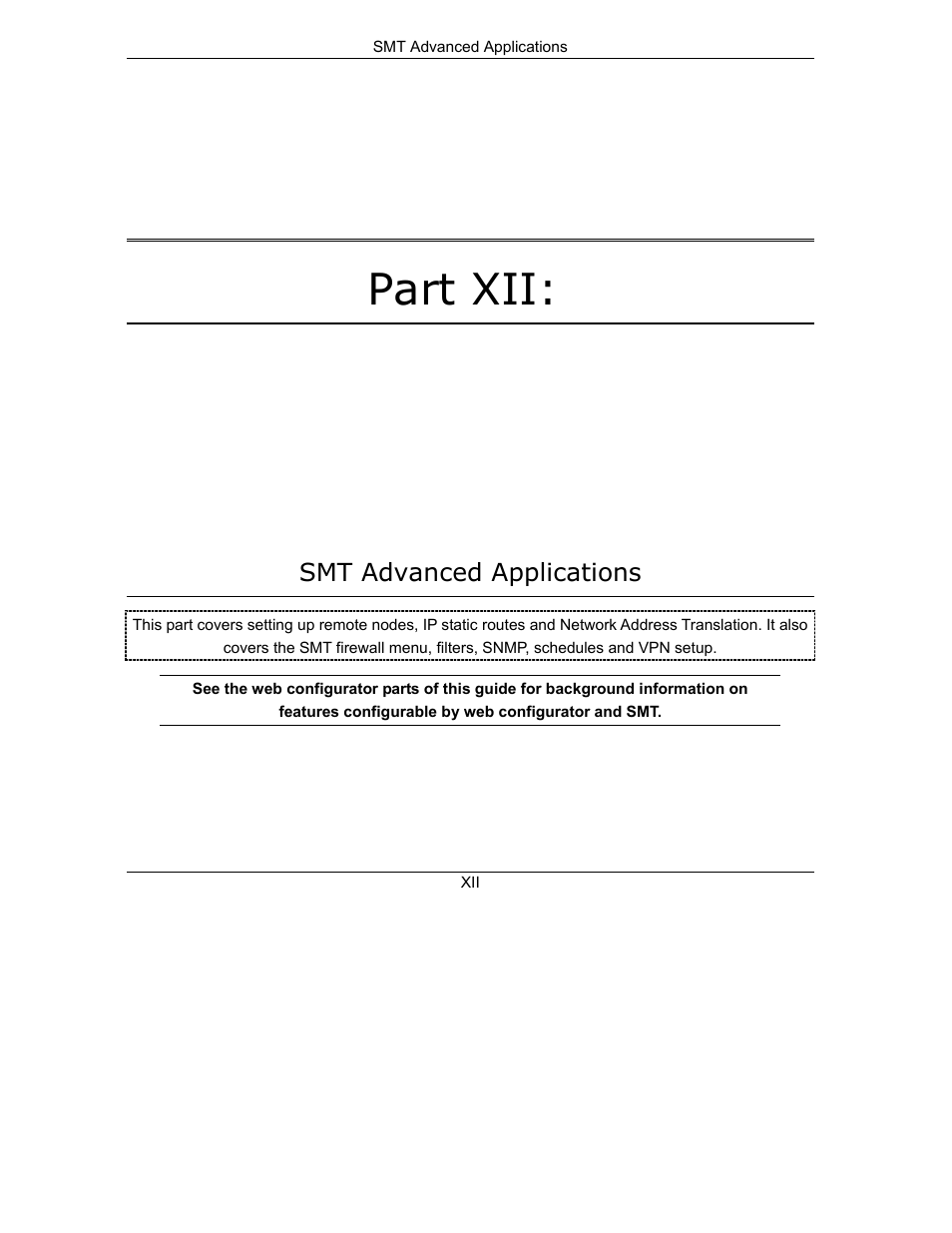 Part xii smt advanced applications, Part xii | ZyXEL Communications Internet Security Gateway ZyWALL 2 Series User Manual | Page 397 / 614