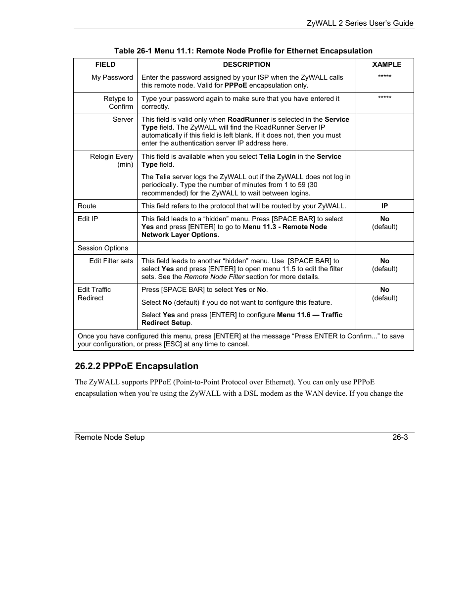 2 pppoe encapsulation | ZyXEL Communications Internet Security Gateway ZyWALL 2 Series User Manual | Page 401 / 614