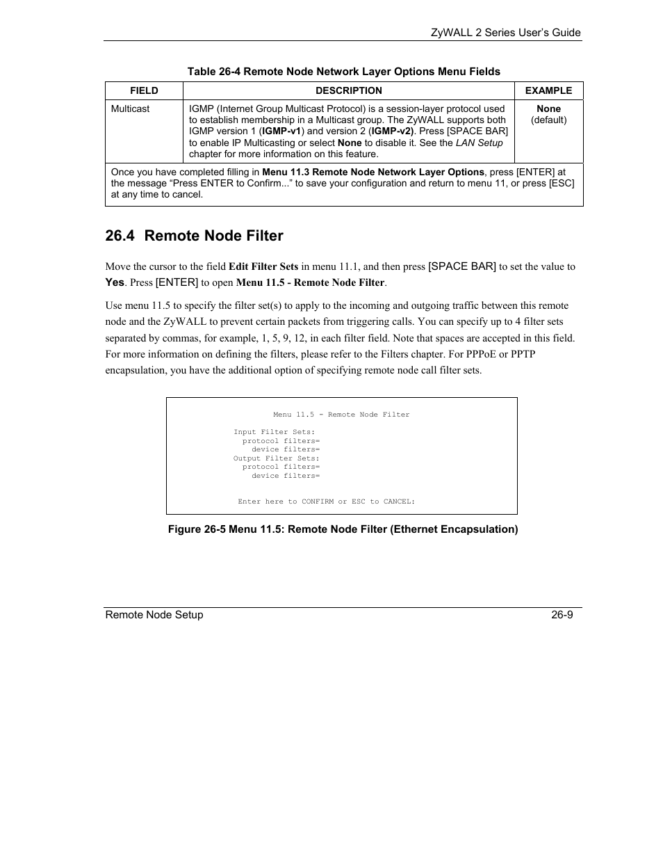 Remote node filter, 4 remote node filter | ZyXEL Communications Internet Security Gateway ZyWALL 2 Series User Manual | Page 407 / 614