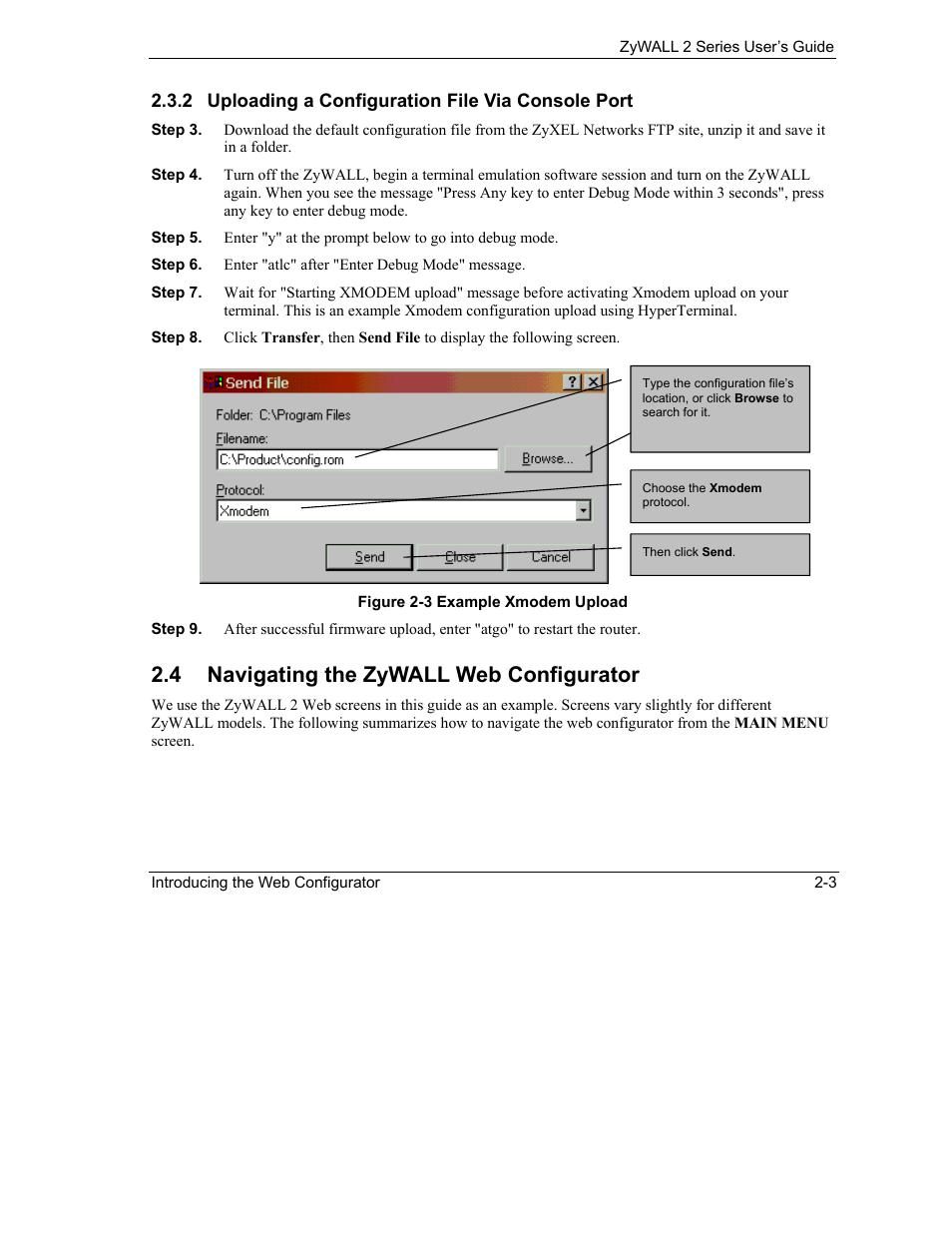 Navigating the zywall web configurator, 4 navigating the zywall web configurator | ZyXEL Communications Internet Security Gateway ZyWALL 2 Series User Manual | Page 41 / 614