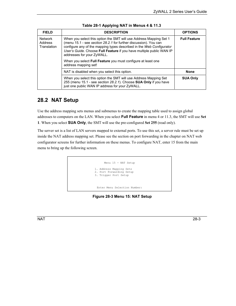 Nat setup, 2 nat setup | ZyXEL Communications Internet Security Gateway ZyWALL 2 Series User Manual | Page 417 / 614