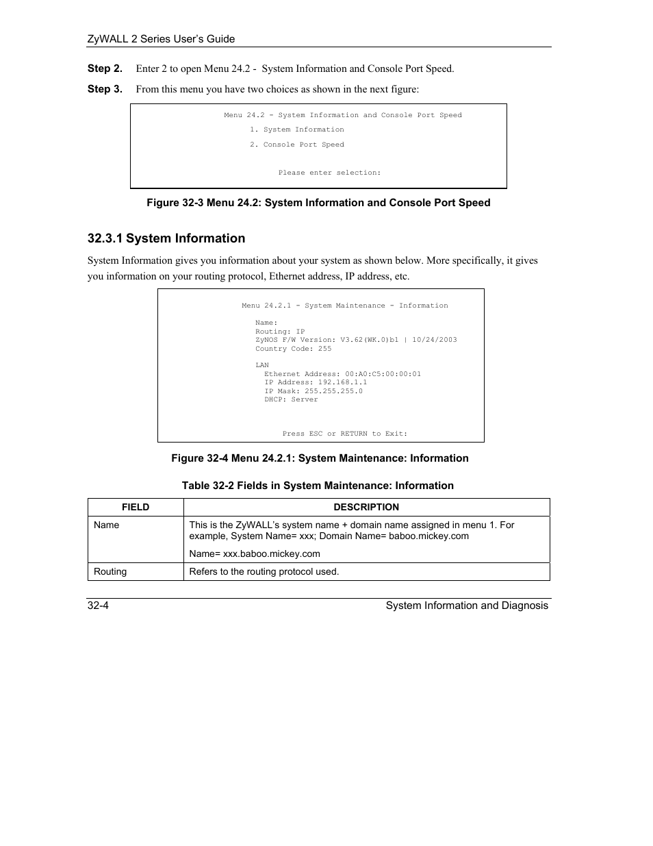 1 system information | ZyXEL Communications Internet Security Gateway ZyWALL 2 Series User Manual | Page 462 / 614