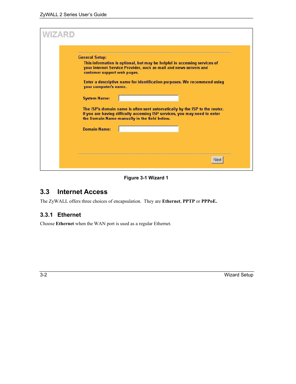 Internet access, 3 internet access | ZyXEL Communications Internet Security Gateway ZyWALL 2 Series User Manual | Page 48 / 614