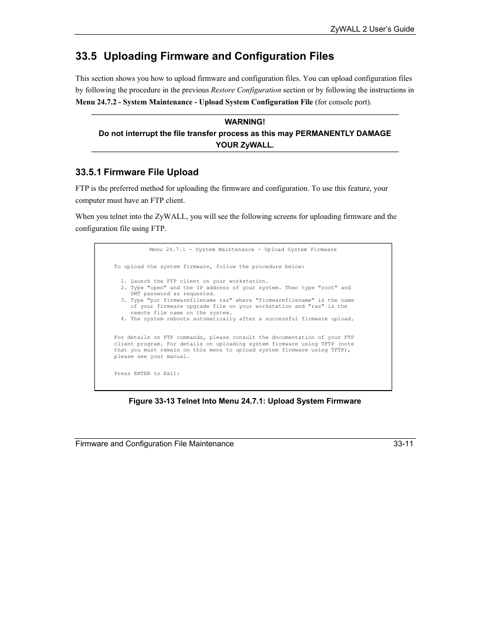 Uploading firmware and configuration files, 5 uploading firmware and configuration files, 1 firmware file upload | ZyXEL Communications Internet Security Gateway ZyWALL 2 Series User Manual | Page 481 / 614