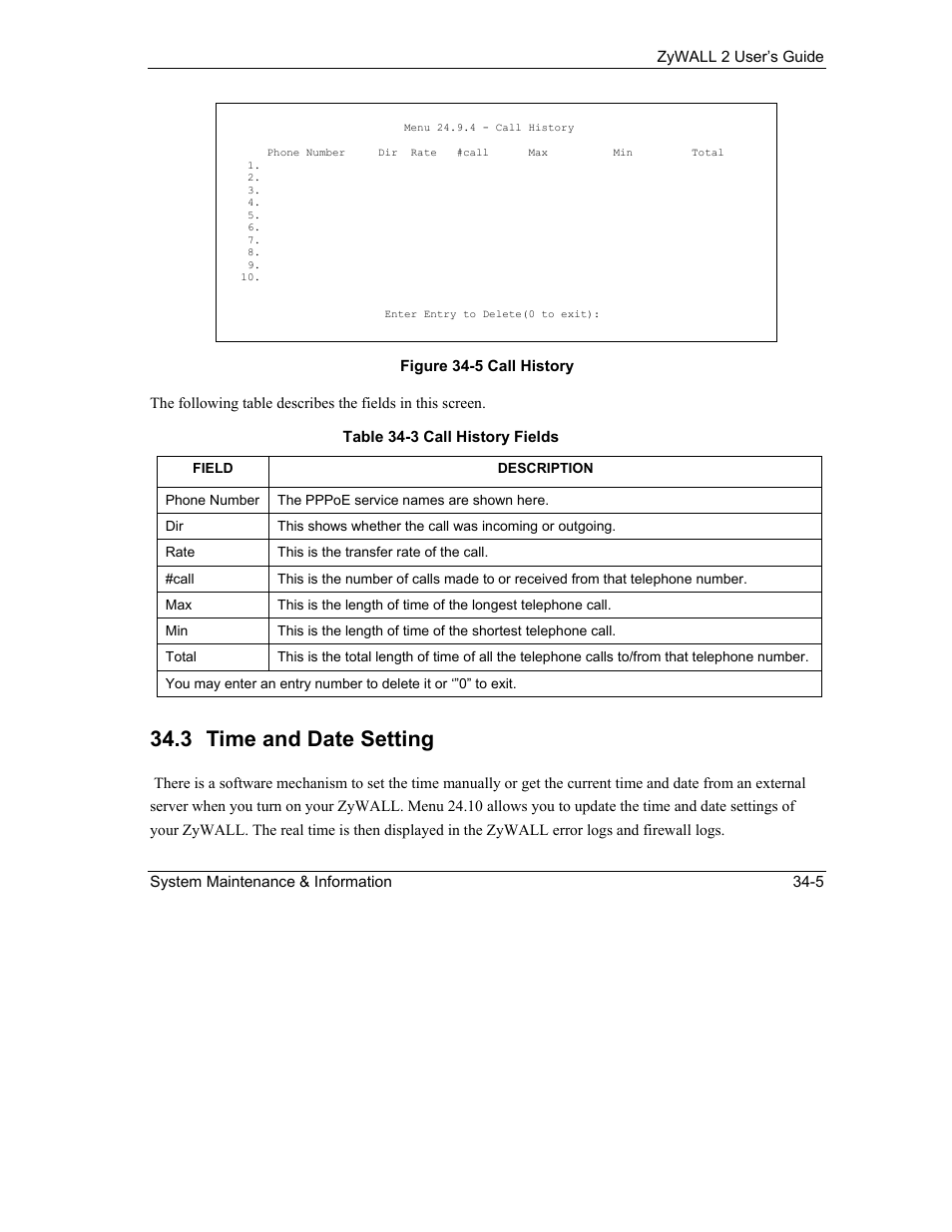 Time and date setting, 3 time and date setting | ZyXEL Communications Internet Security Gateway ZyWALL 2 Series User Manual | Page 493 / 614