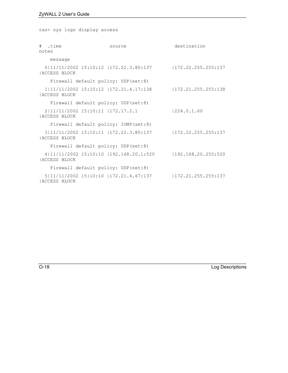 ZyXEL Communications Internet Security Gateway ZyWALL 2 Series User Manual | Page 604 / 614