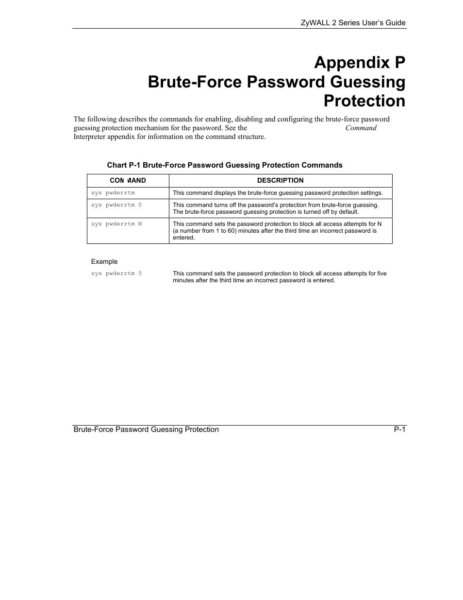 P. brute-force password guessing protection | ZyXEL Communications Internet Security Gateway ZyWALL 2 Series User Manual | Page 605 / 614