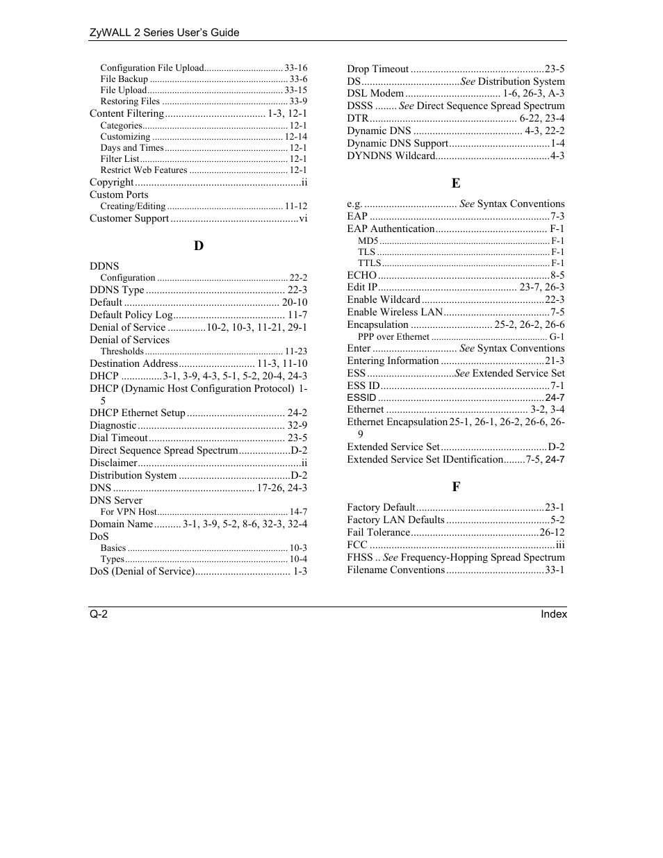 ZyXEL Communications Internet Security Gateway ZyWALL 2 Series User Manual | Page 608 / 614